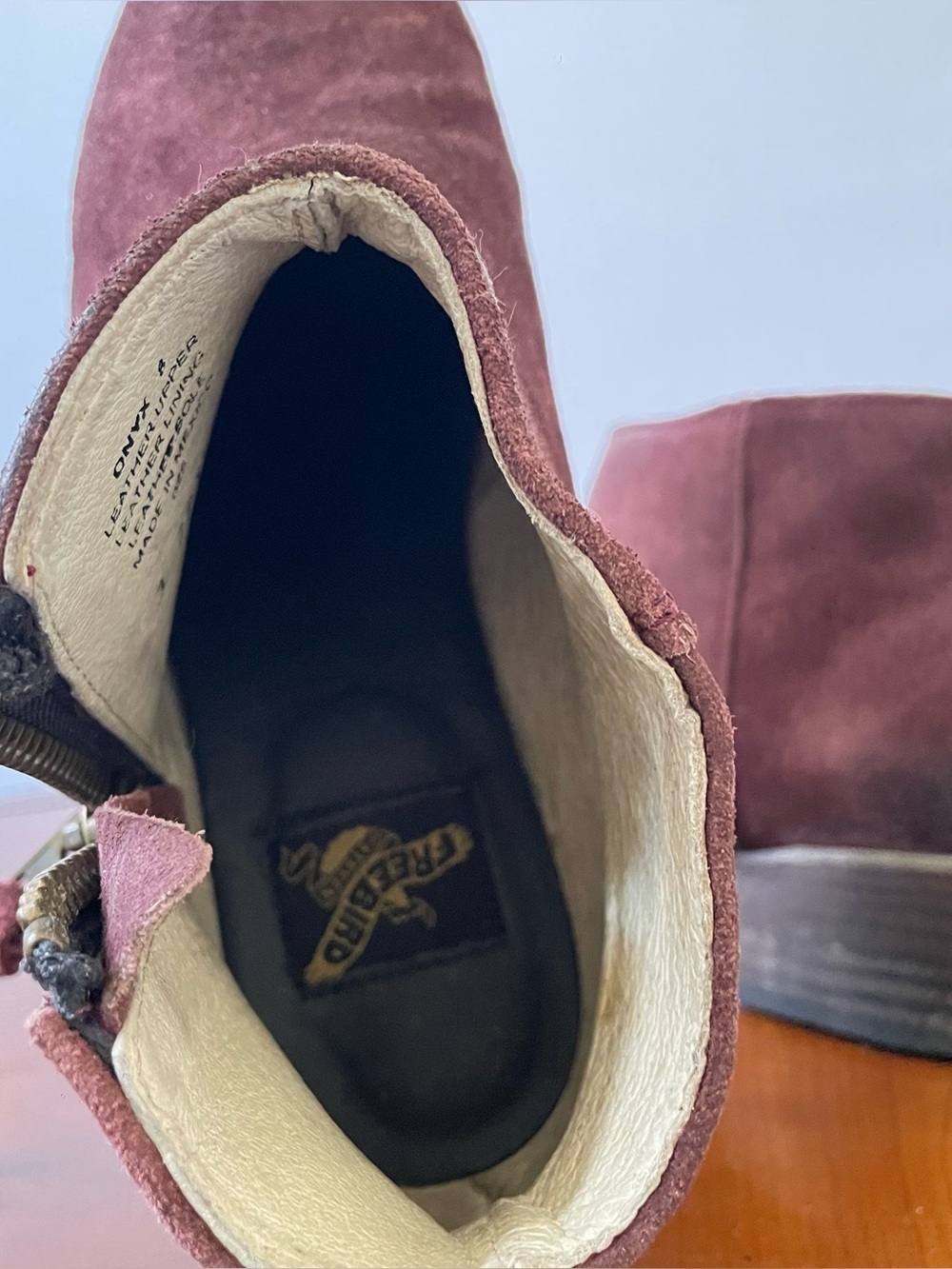 Freebird by Steven Onyx Burgundy Suede Ankle Booties | US 8 - Picture 9 of 10